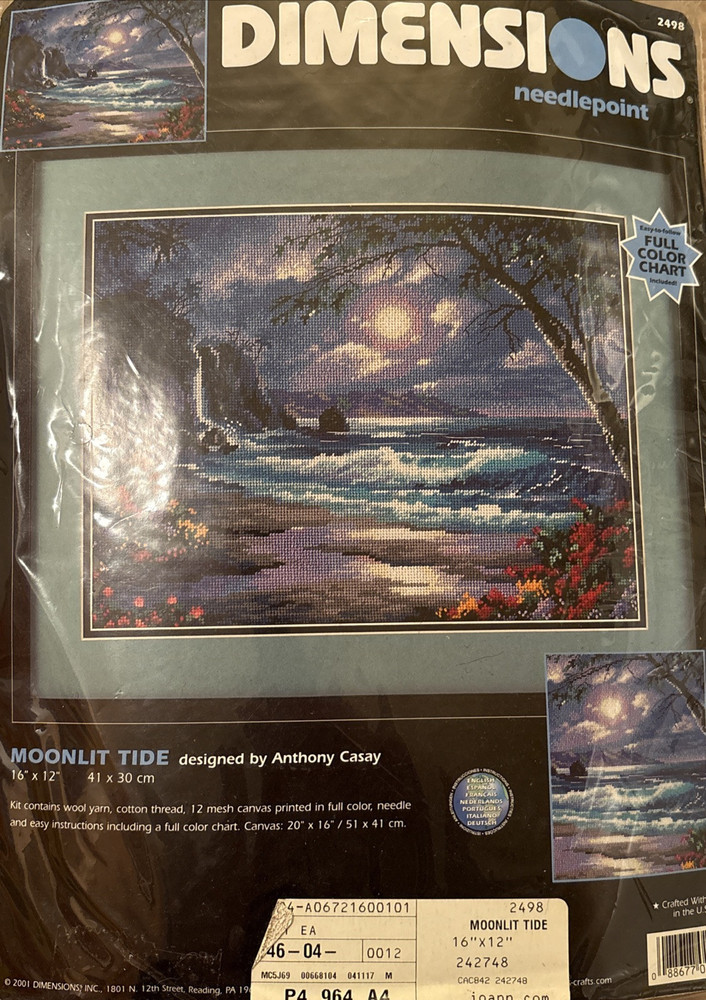 Dimensions Needlepoint MOONLIT TIDE #2498 New SEALED 16