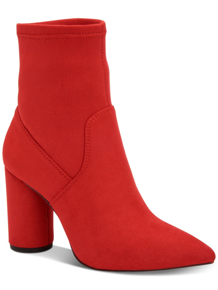 BCBGENERATION Womens Red Ally Pointed Toe Sculpted Heel Zip-Up Booties 9.5 M