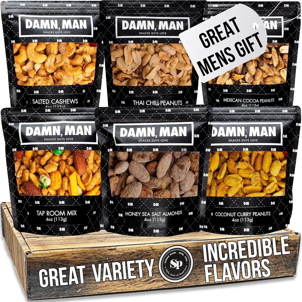 Fathers Day Gift for Men - 6 Nut Flavors - Birthday Gift for Dad-image