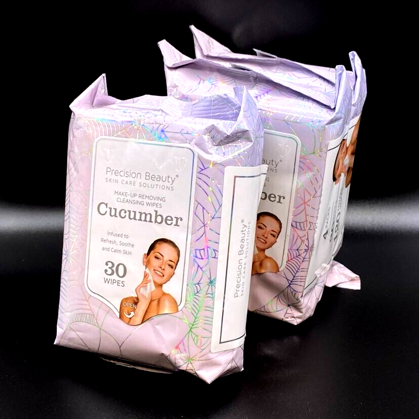Precision Beauty Cucumber Makeup Remover Wipes 3-Pack with 90 Wipes