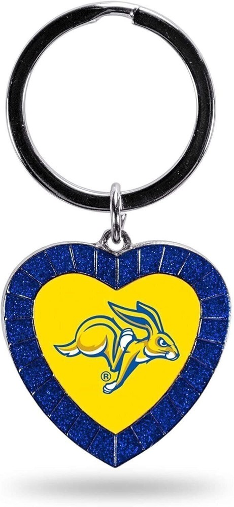 NCAA South Dakota State Jackrabbits Rhinestone Heart Keychain in Team Colors