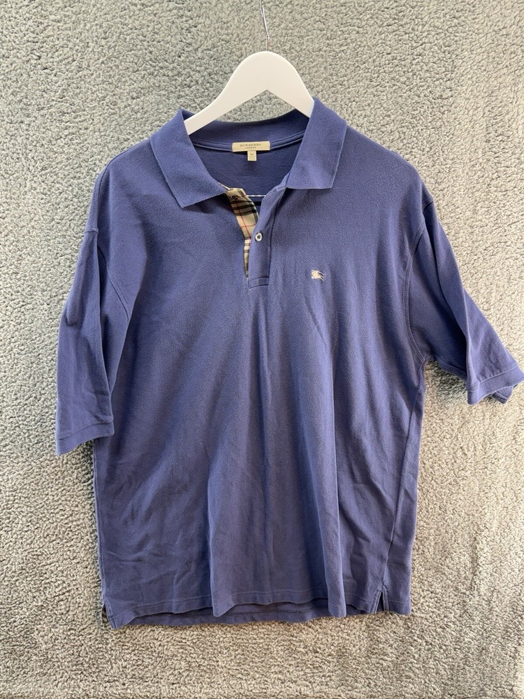 Burberry Men's Size XL Blue 1/4 Button Up Shirt EUC