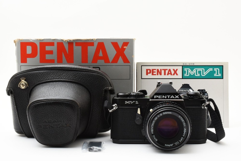 [N MINT w/Box] Pentax MV-1 35mm SLR Film Camera SMC M 50mm f2 Black Lens JAPAN