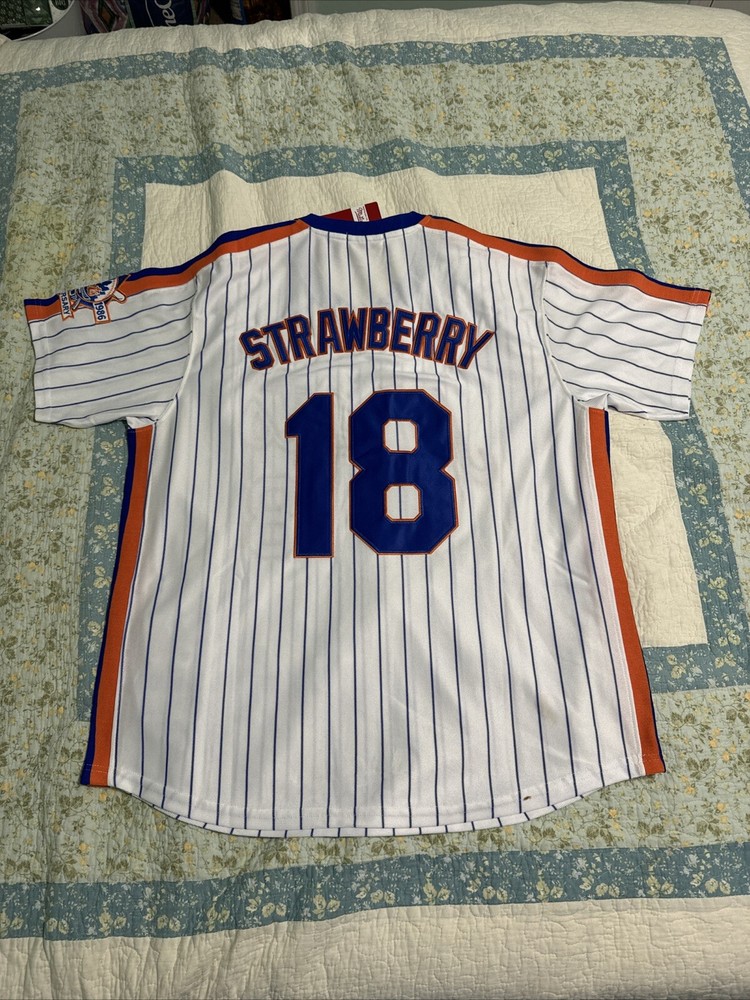Darryl Strawberry Jersey New York Mets 1986 WS Retro Throwback Stitched XL