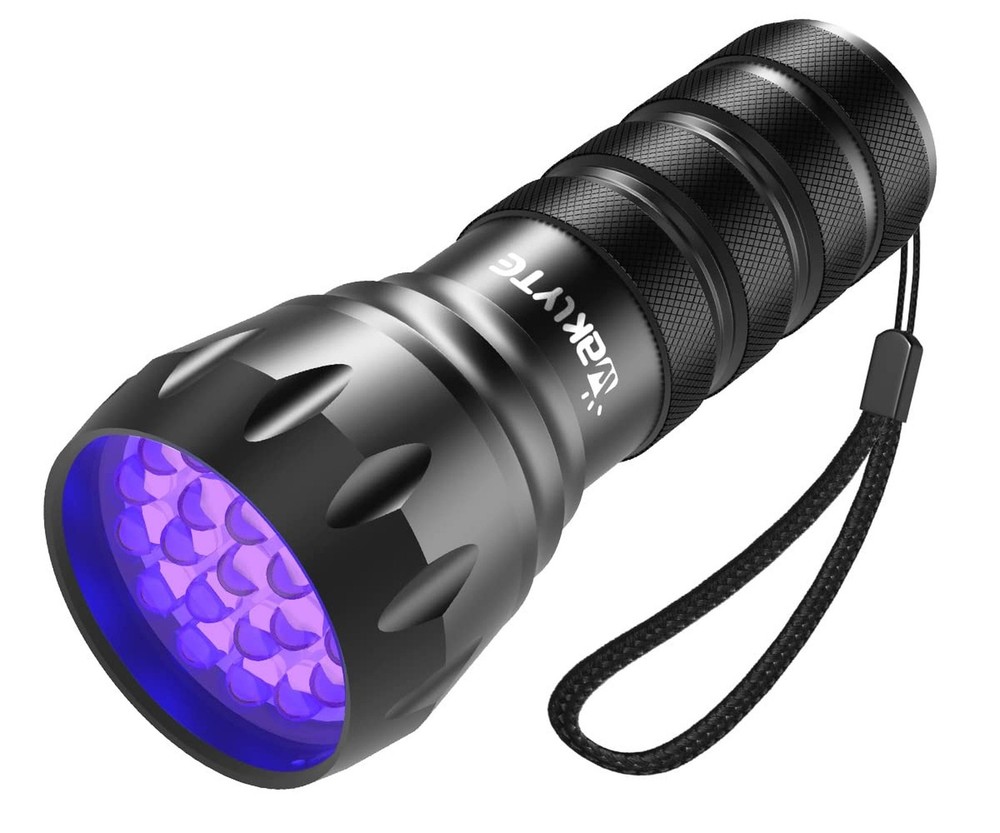 21 LED 395nm UV Flashlight - Powerful Mini Blacklight for Glow Effects