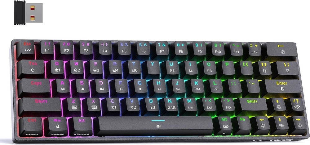 DIERYA T63 60% Wireless Mechanical Gaming Keyboard | Bluetooth/2.4G/Wired Keyboa