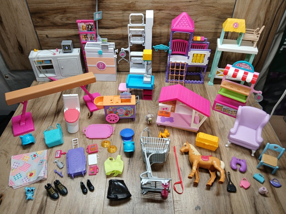 Large Barbie Lot From Various Play sets And Accessories