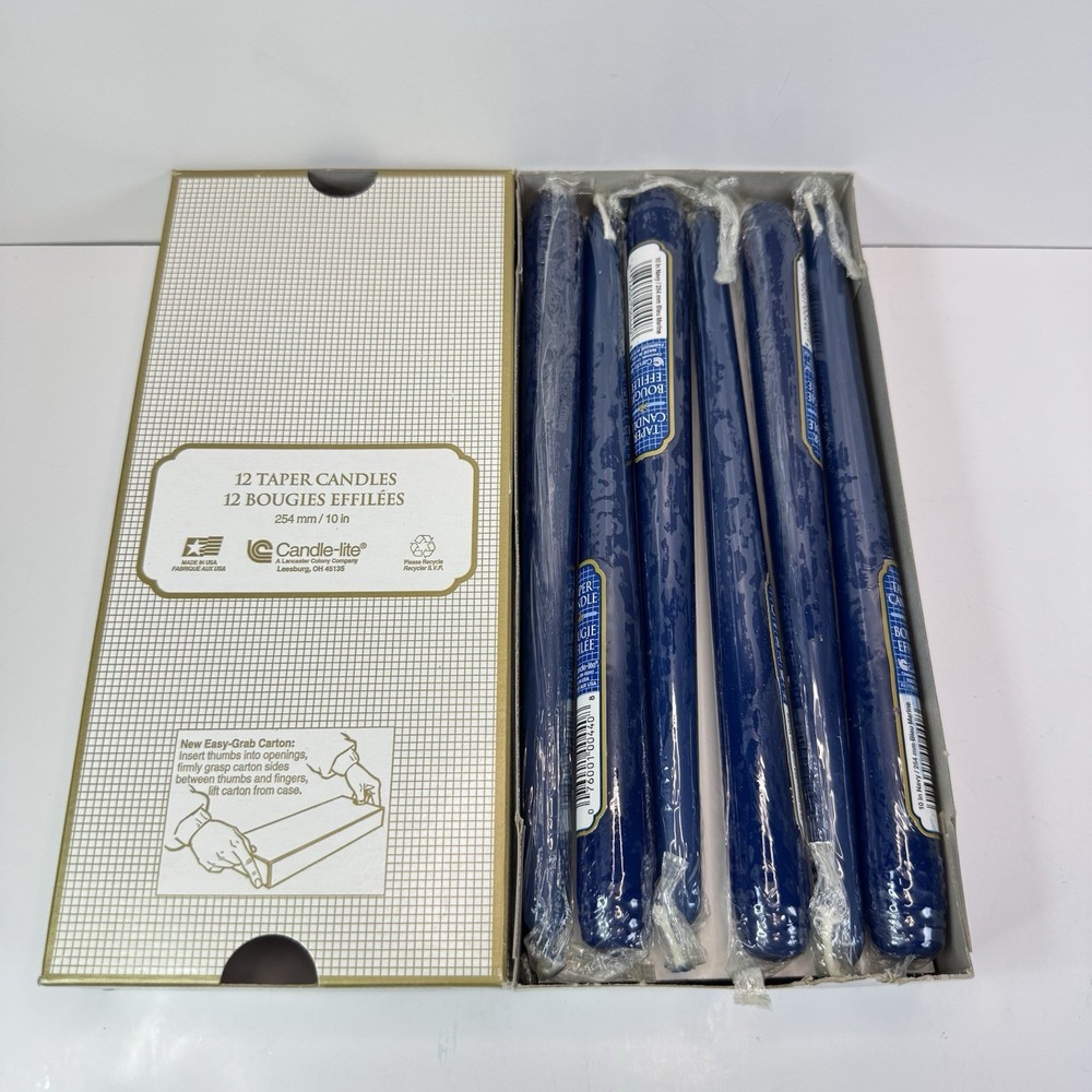 Navy Blue 10 Inch Taper Candles - Pack of 12