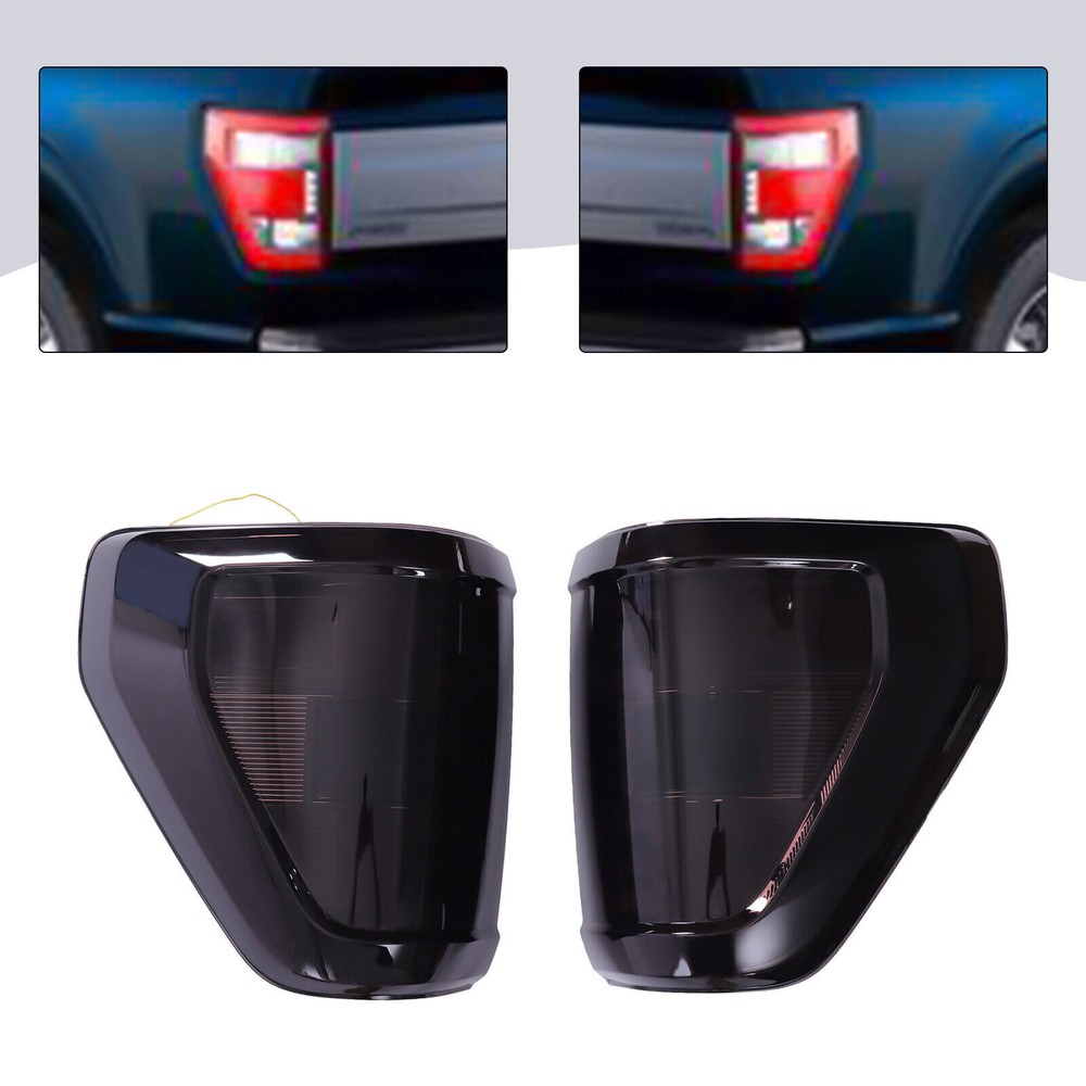 Smoked Tail Light Rear Lamp Set for 2021 Ford F150 F-150 XLT Pickup Left Right Pair  
