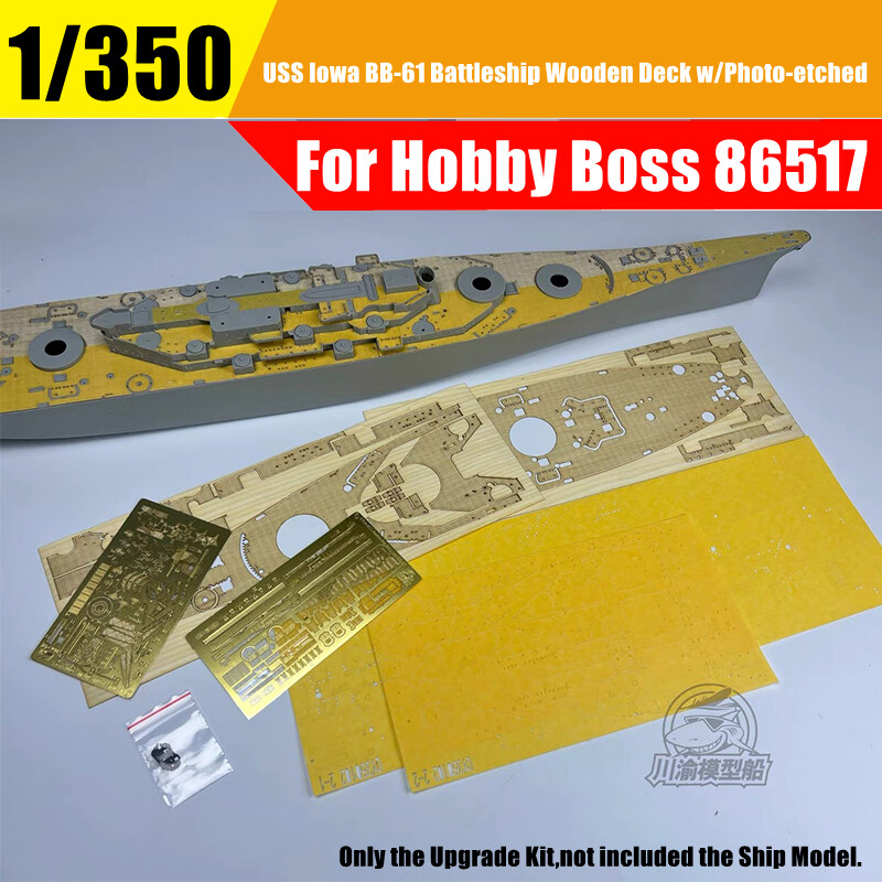 1/350 USS IOWA BB-61 Battleship Wooden Deck Detail-up Kit for Hobby Boss 86517