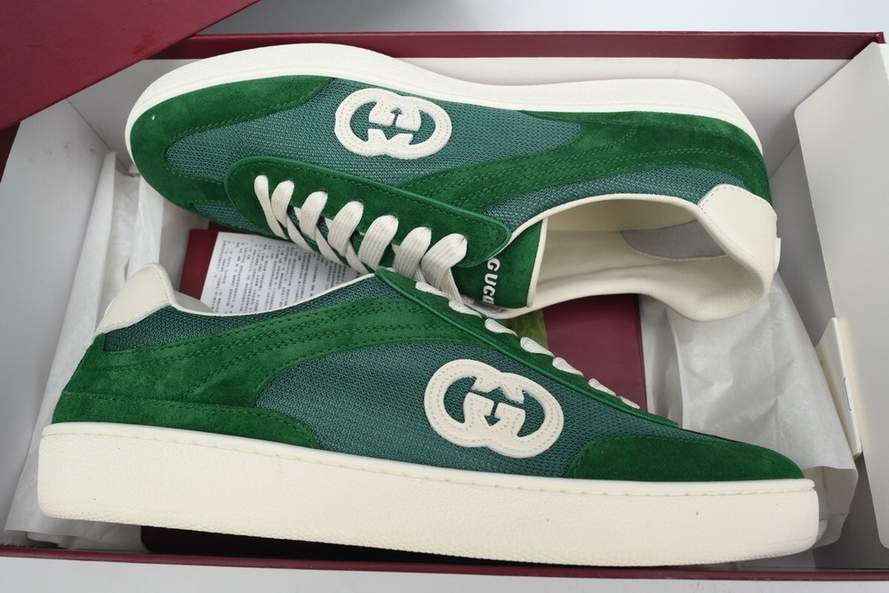 Gucci mens green casual fashion sneakers for board style