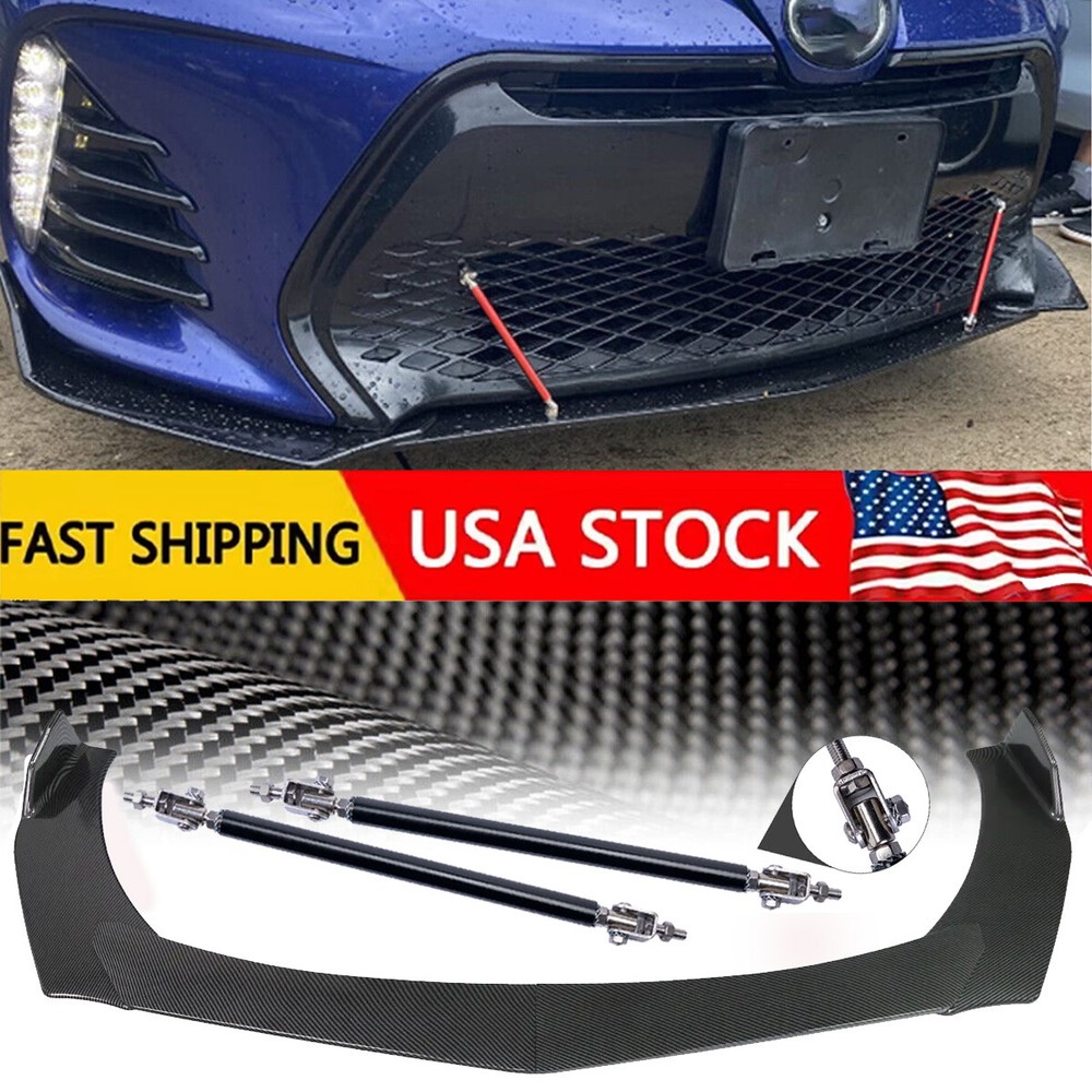 Carbon Fiber Front Lip Bumper Splitter + Spoiler Kit for Toyota Camry