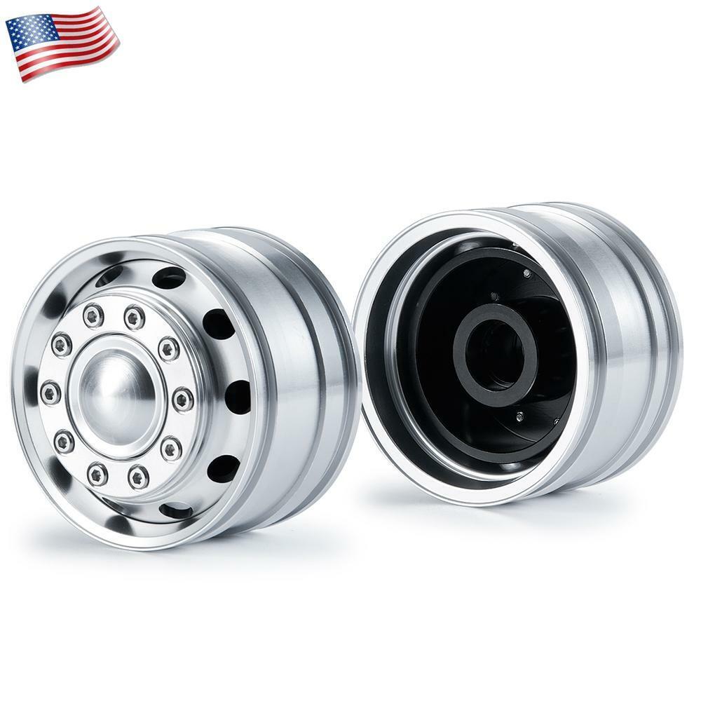 1/2/4pcs For 1/14 TAMIYA RC Car Tractor Truck Metal Front Wheel Rim Bearing Hub