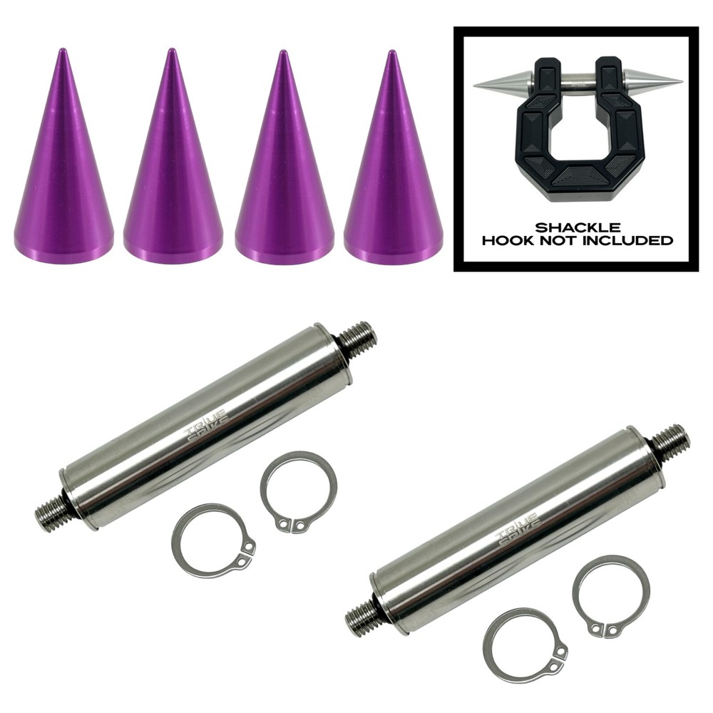 3/4 Inch Purple Stainless Steel True Spike Bumper Recovery D Ring Tow Shackle
