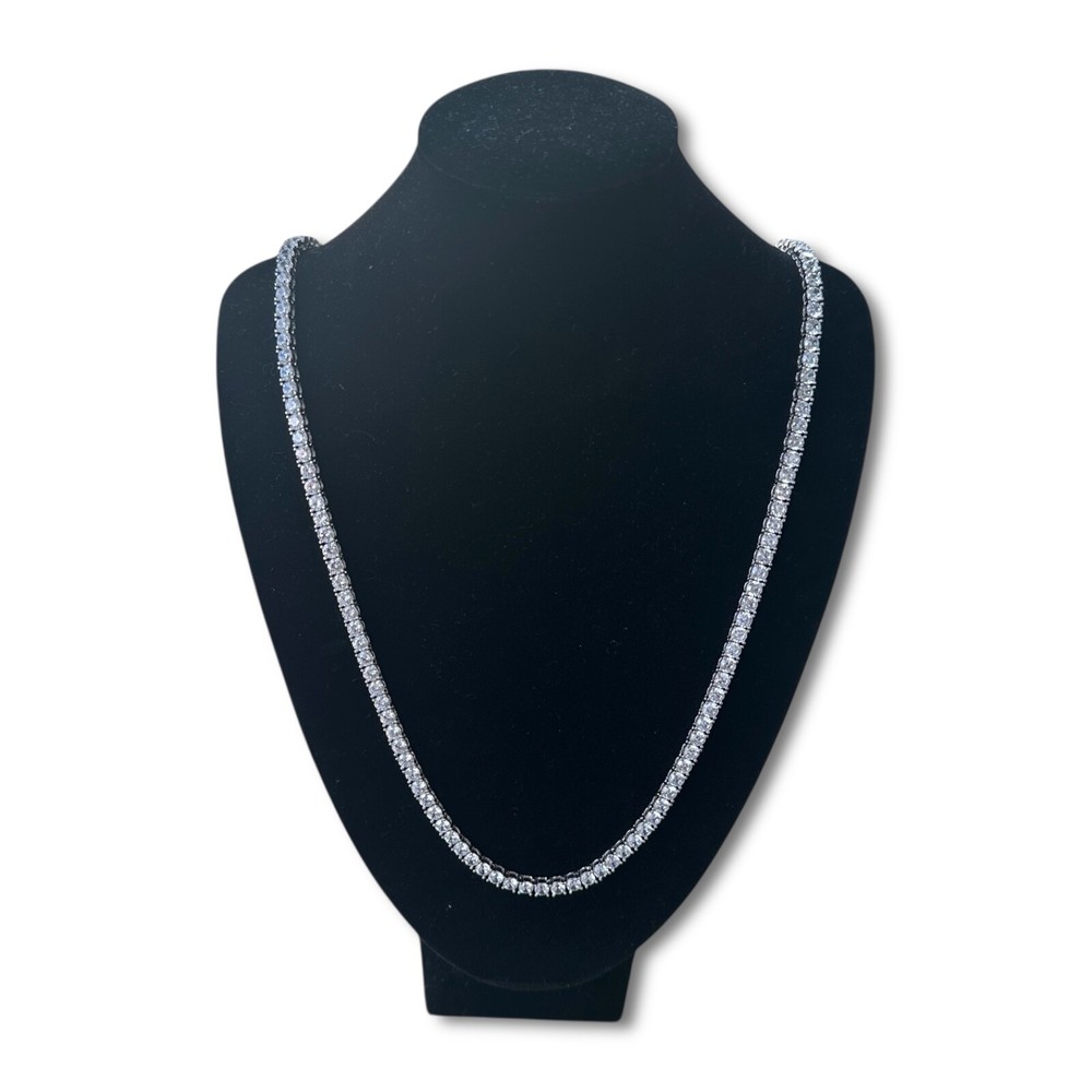 30” 4mm 925 Sterling Silver CZ Tennis Chain Box Clasp New