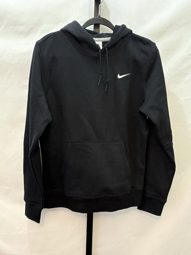 Small - Nike Sportswear Club Fleece Pullover Hoodie Sweatshirt Black Mens NWT
