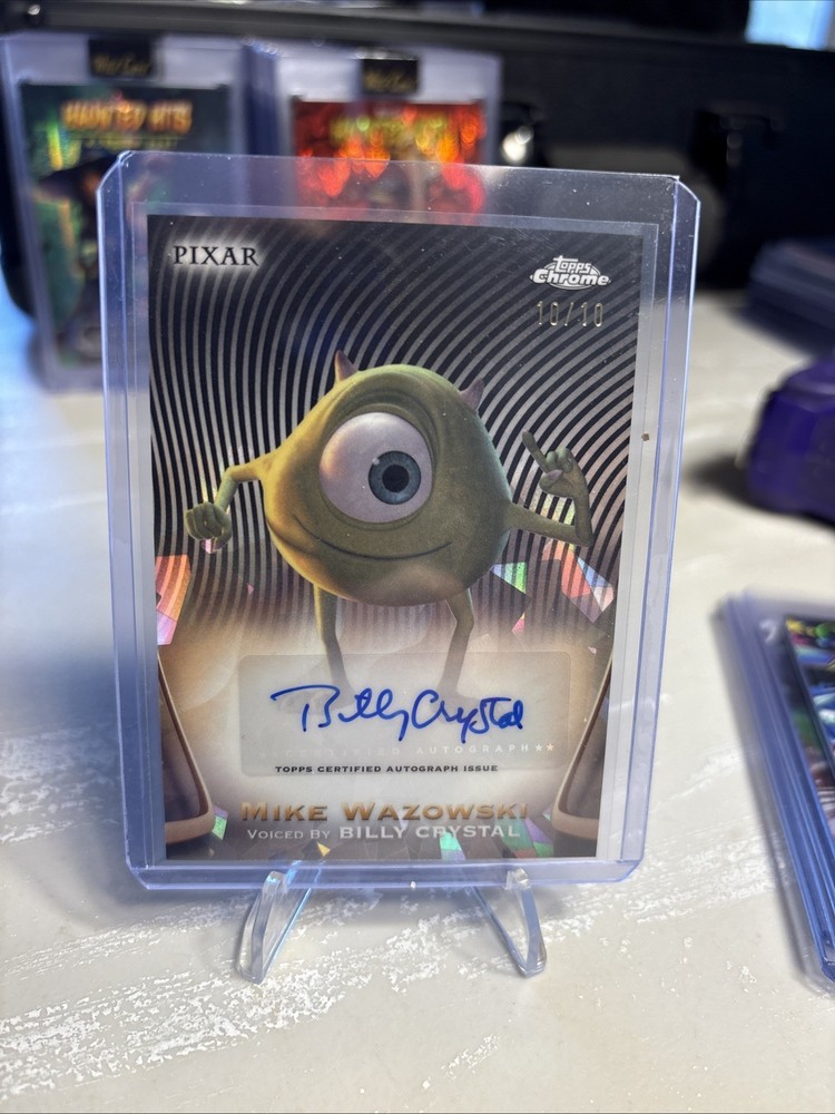 2025 Topps Chrome Disney Mike Wazowski Black 10/10 Billy Crystal Auto