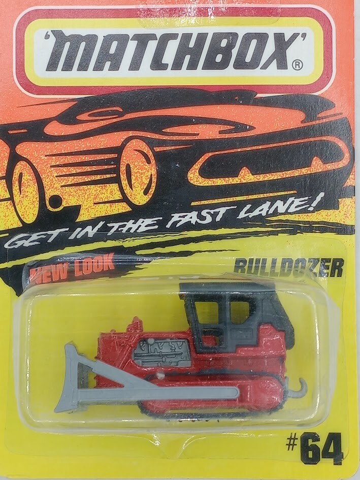 1996 Matchbox Moving Parts Red Bulldozer Tractor #64