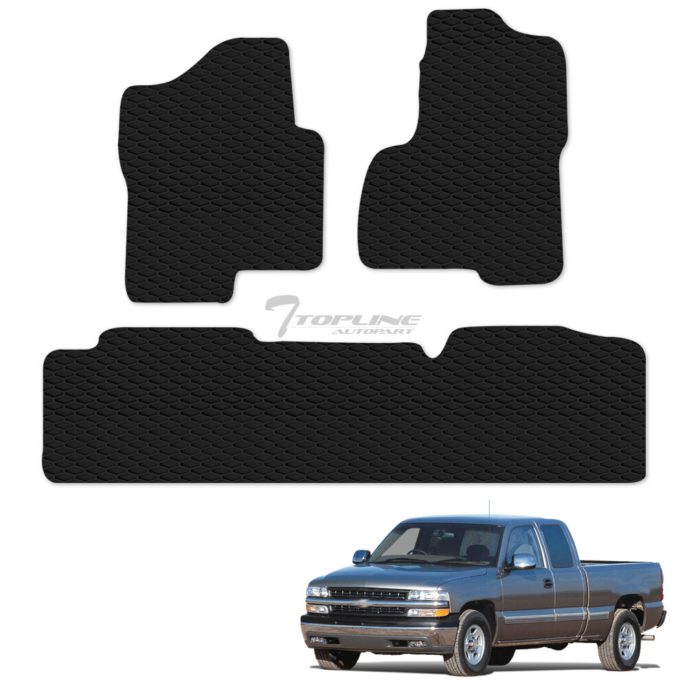 Topline For 2002-2006 Avalanche/Escalade EXT HEX Rubber All Weather Floor Mat 3p
