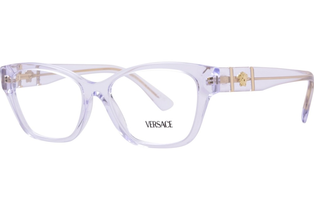 Versace VE3344 148 Women's Crystal Full Rim Cat Eye Eyeglasses 54mm