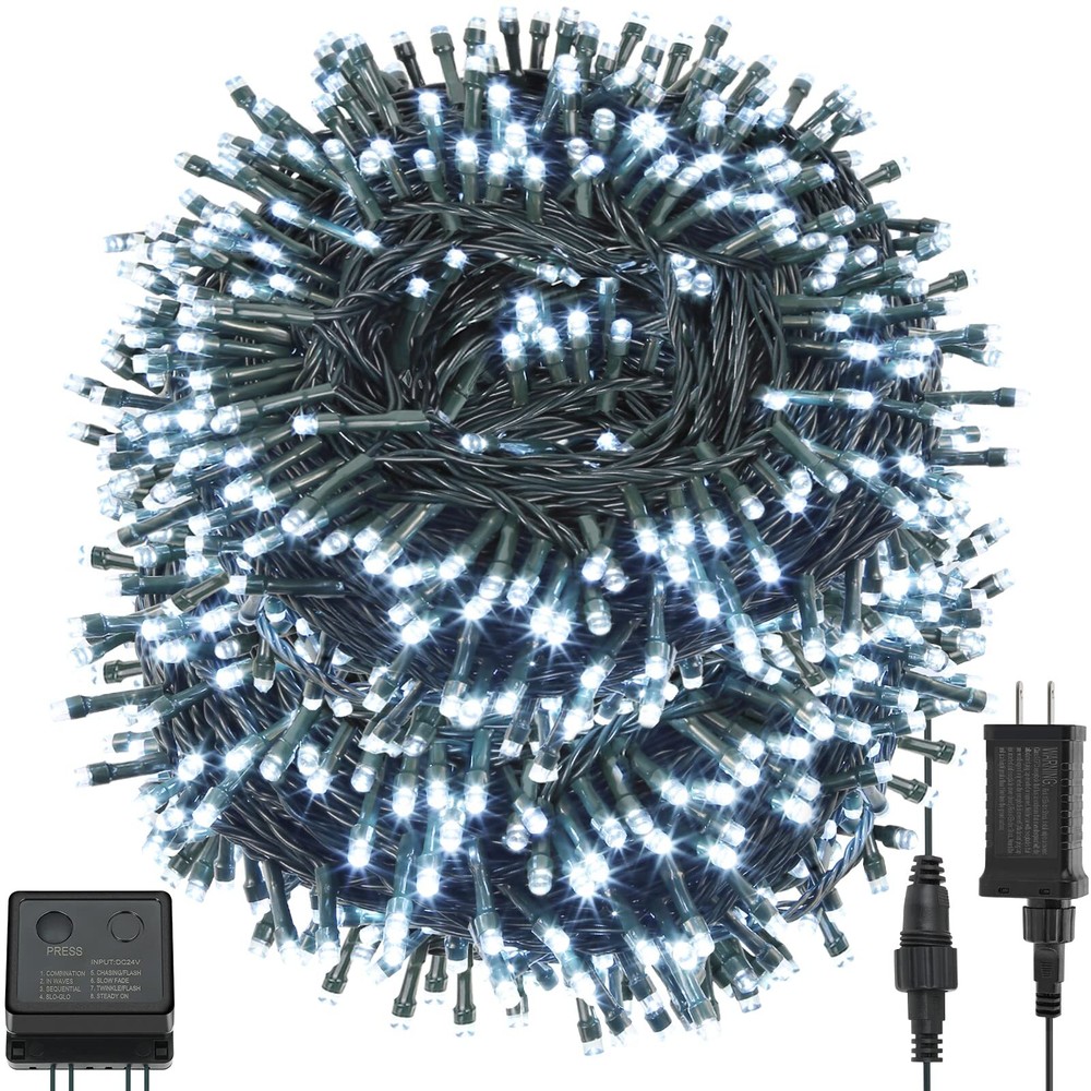 500 LED UL-Certified Christmas String Lights – 8 Lighting Modes for Indoor & Outdoor Use