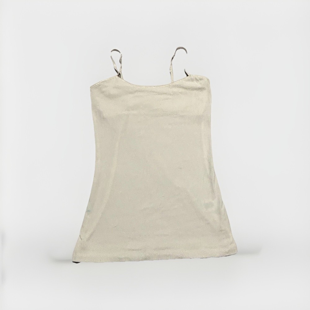 SO The Favorite Cami White XS Tank Top Built-In Shelf Bra Adjustable Strap Y2K