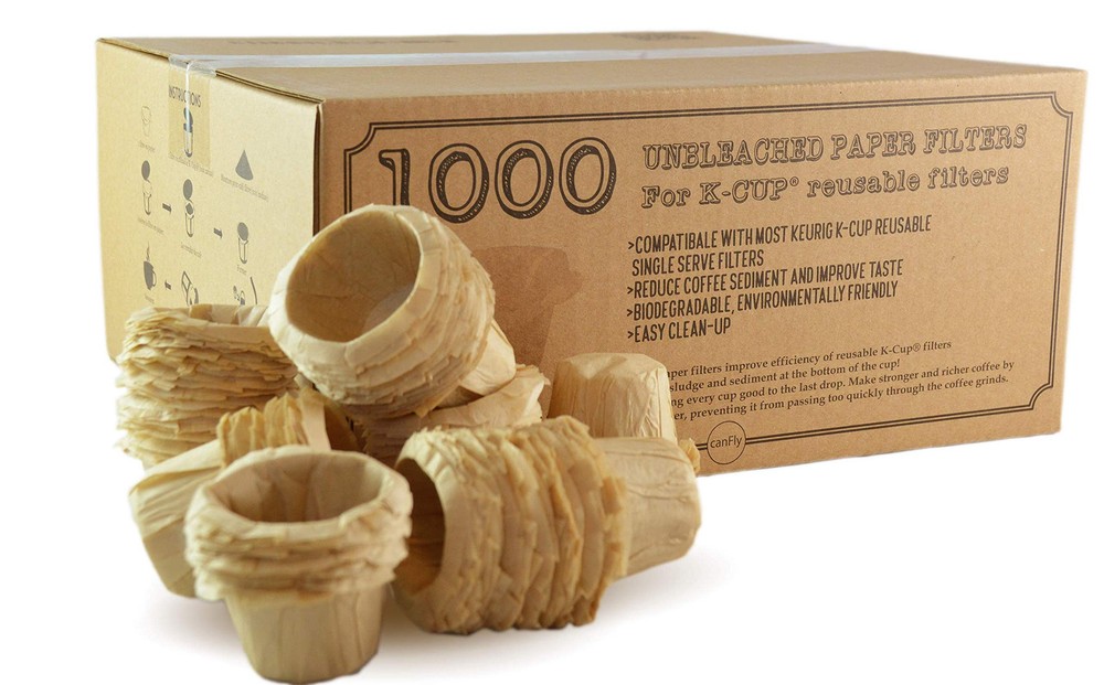 1000 Unbleached Eco-Friendly K-Cup Coffee Filters for Keurig Brewers
