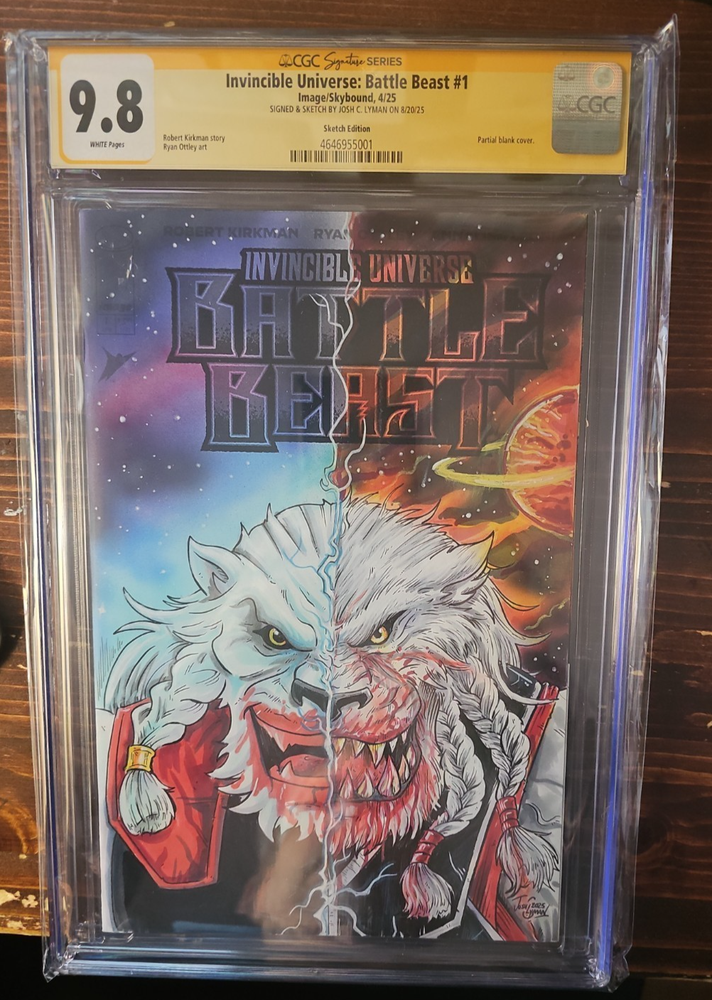 CGC 9.8 Invincible Universe Battle Beast #1 Josh C Lyman Sketch Signed SS