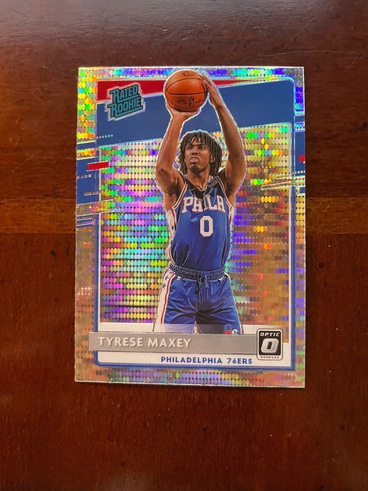 2020-21 Donruss Optic #171 Tyrese Maxey Silver Pulsar Rookie RC 76ers Set Break