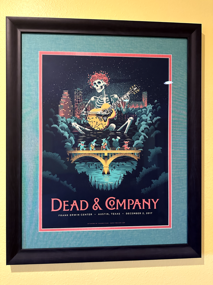Framed Dead & Company 2017 Concert Poster Frank Erwin Center Austin TX