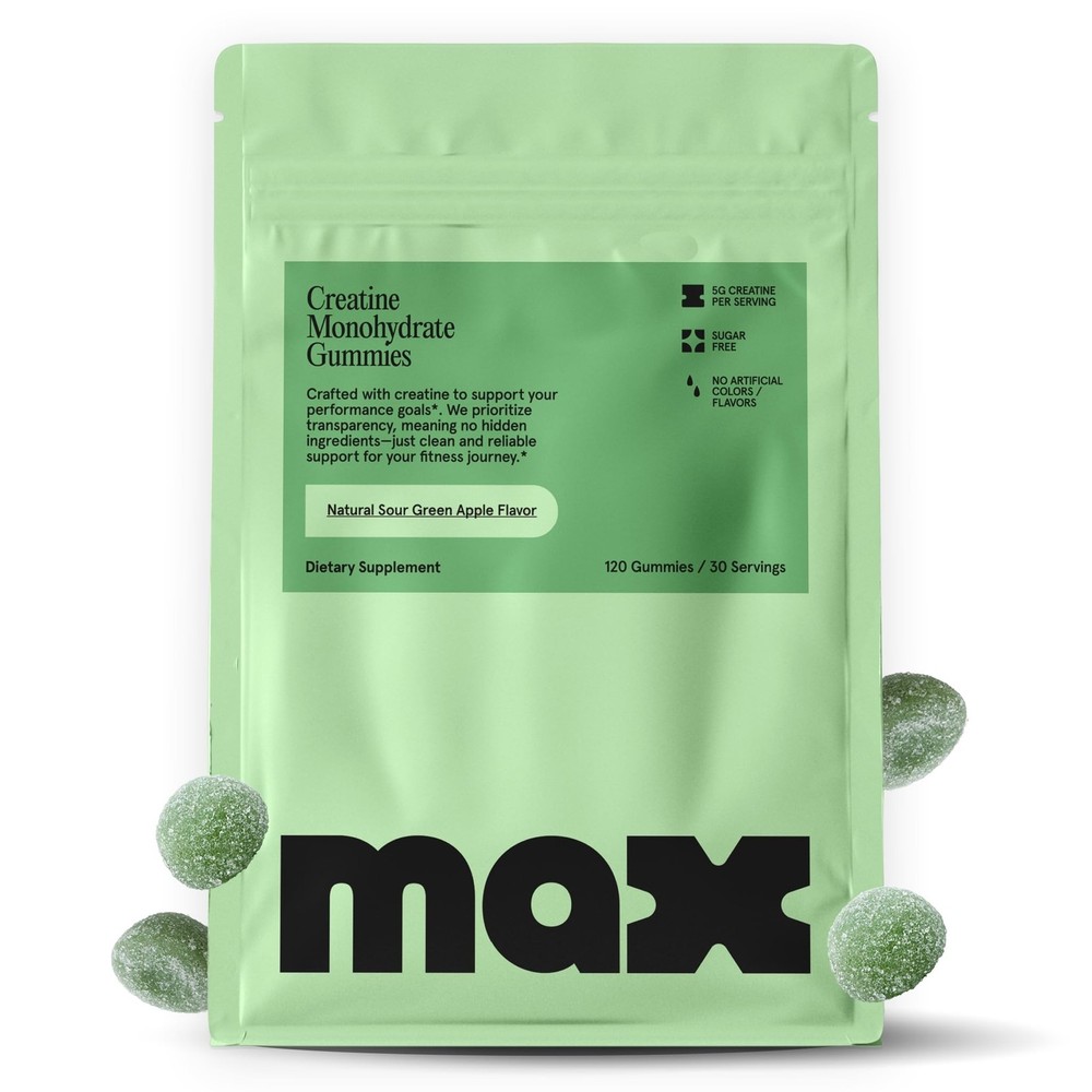 MAX Sugar Free Creatine Monohydrate Gummies - 5g Per Serving, 120 Count - Veg...