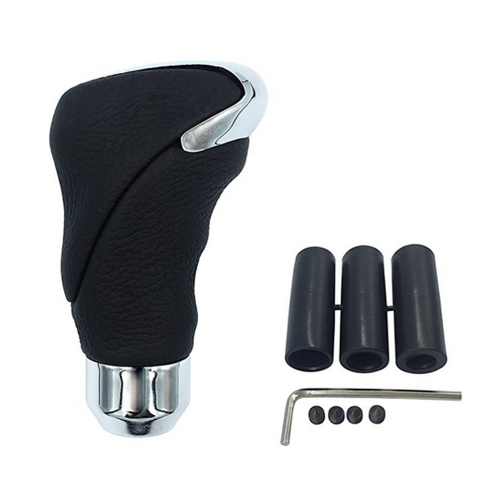 Leather and Metal Automatic Car Gear Shift Knob With 3 Adapters