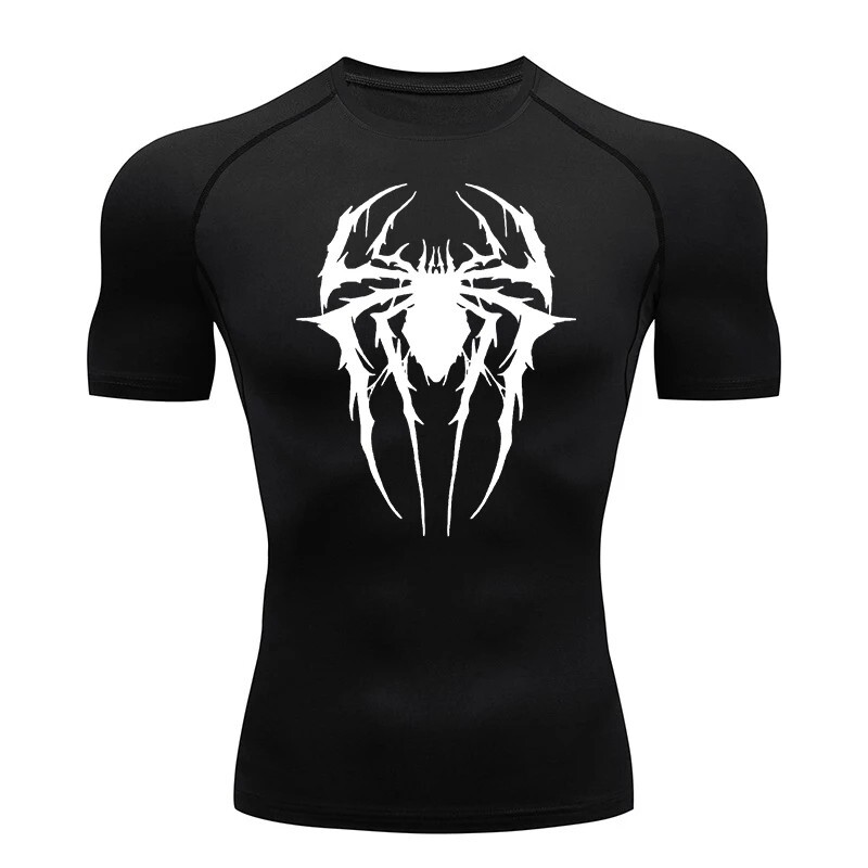 Spider Men's Compression T-Shirt Gym Workout Short Sleeve Tee
