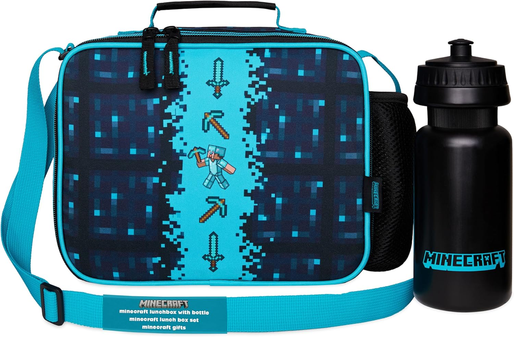 Insulated Kids Lunch Bag with Creeper Design for Boys School and Food Storage  