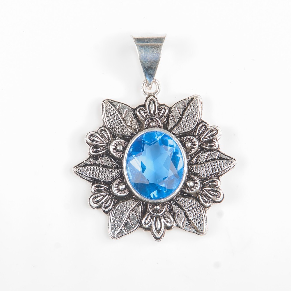 Gift For Women Pendant Vintage 925 Sterling Silver Natural Tanzanite Gemstone