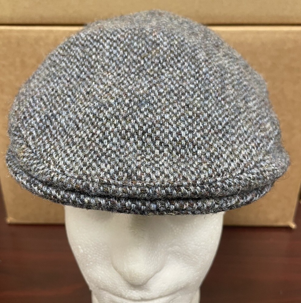 Vintage Harris Tweed Hand Woven Virgin Wool Drivers Cap Hat Golf Newsboy 7 1/4