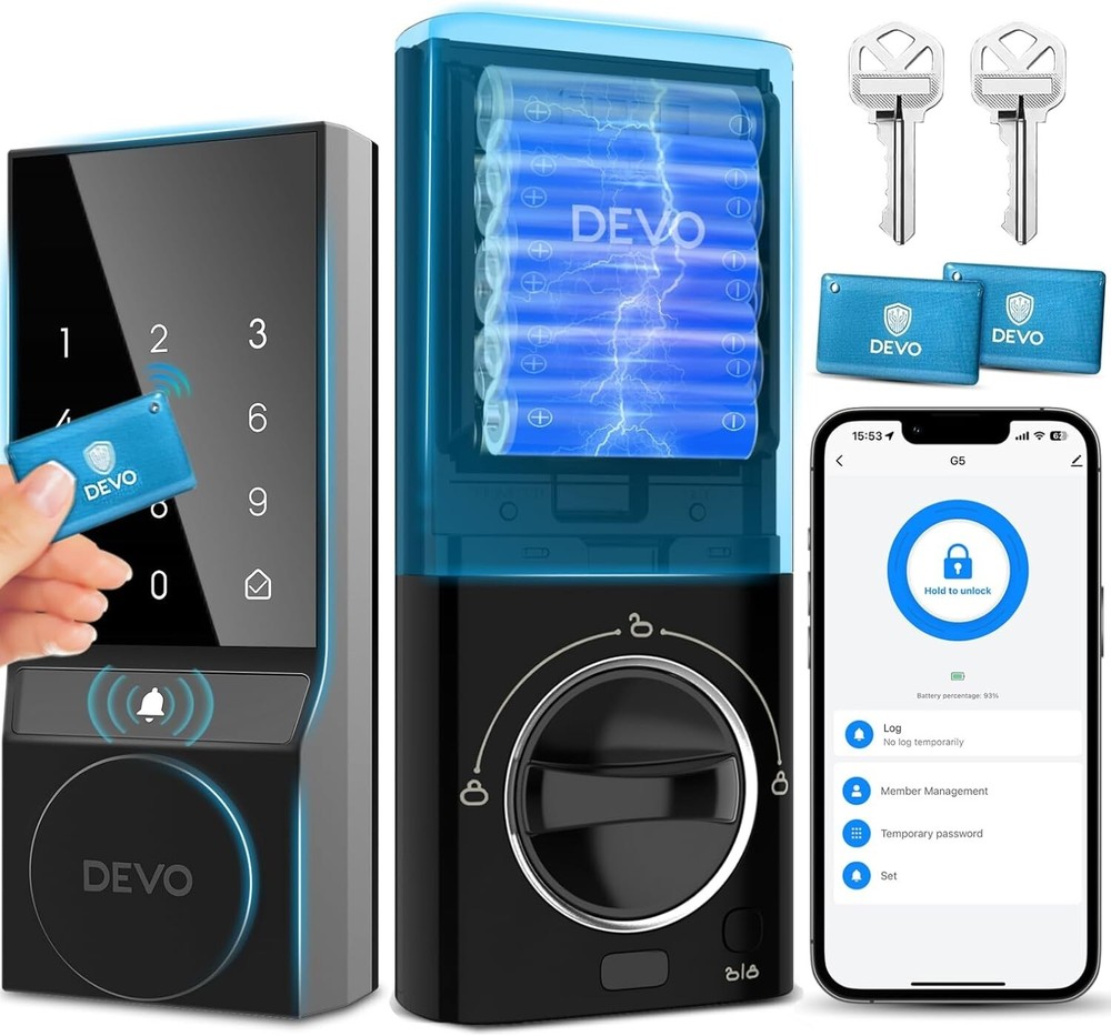 Smart WiFi Deadbolt Lock Keyless Entry Door Lock by Devo