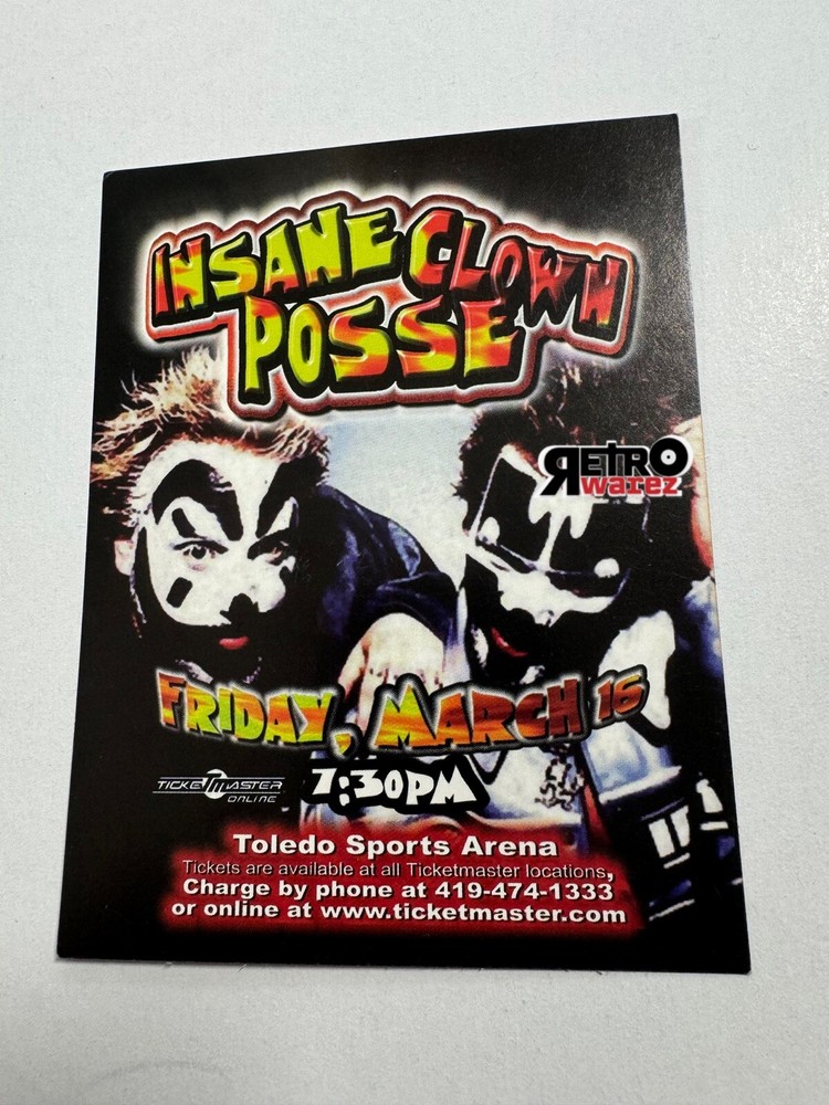 Insane Clown Posse - Bizzar Bizaar Tour Small Flyer 4.25x5.5” ICP Ohio Twiztid
