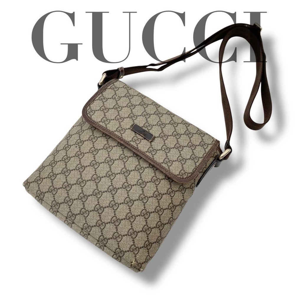 GUCCI GG Supreme Beige Shoulder Crossbody Bag from Japan