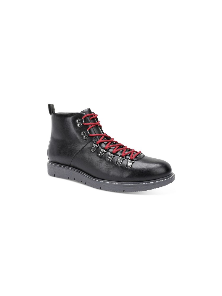 CLUBROOM Mens Black Round Toe Lace-Up Hiking Boots Size 7 M