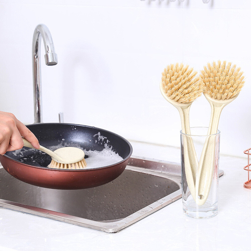 Practical Kitchen Cleaning Brush Dish Grease Removal Long Handle Scrubber Brush