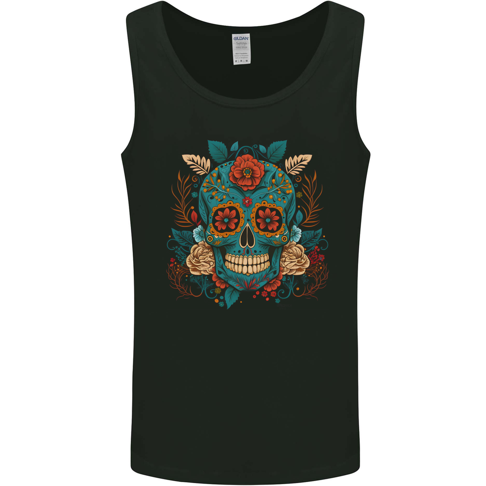 Day of the Dead Sugar Skull DOTD Mens Vest Tank Top