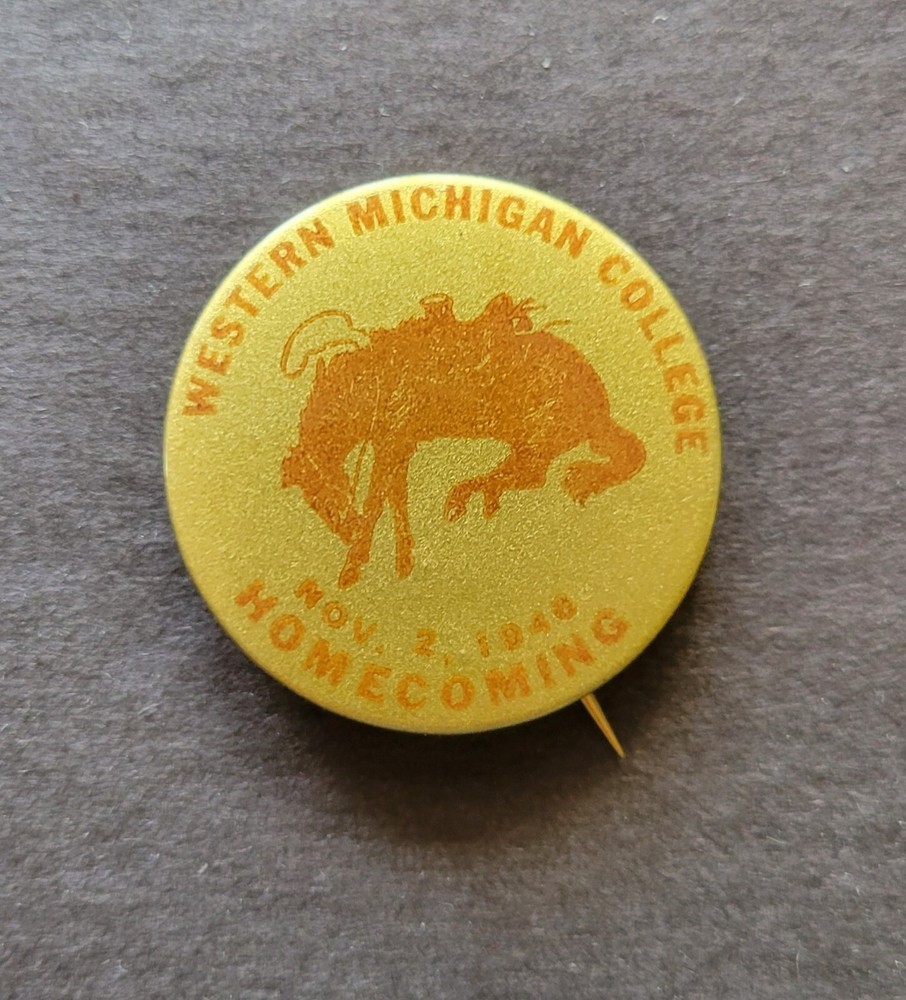Western Michigan Broncos 1946 Original Football Homecoming Pinback Button