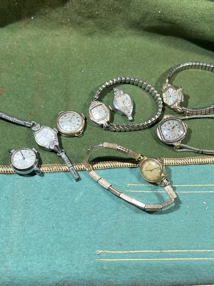 Lot of (8) Vintage Women's Ladies Manual Cocktail Watch Art Deco - BULOVA,others
