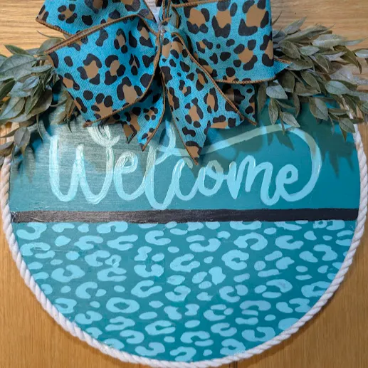 Modern Front Door Decor Set with Welcome Sign, Wreath & Hanger