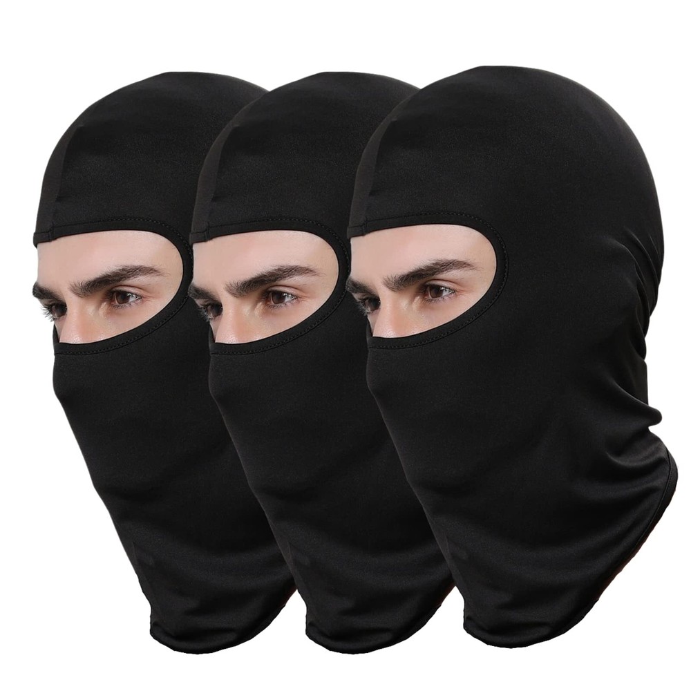 3PCs Balaclava Ski Mask Bandana Mask Black Ski Mask for Men Windproof Masks f...