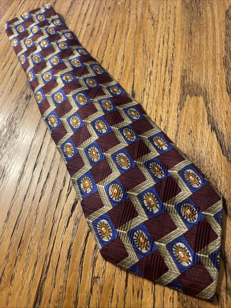 Vintage EUC Robert Talbott Studio Silk Tie USA Hand Sewn Abstract Necktie