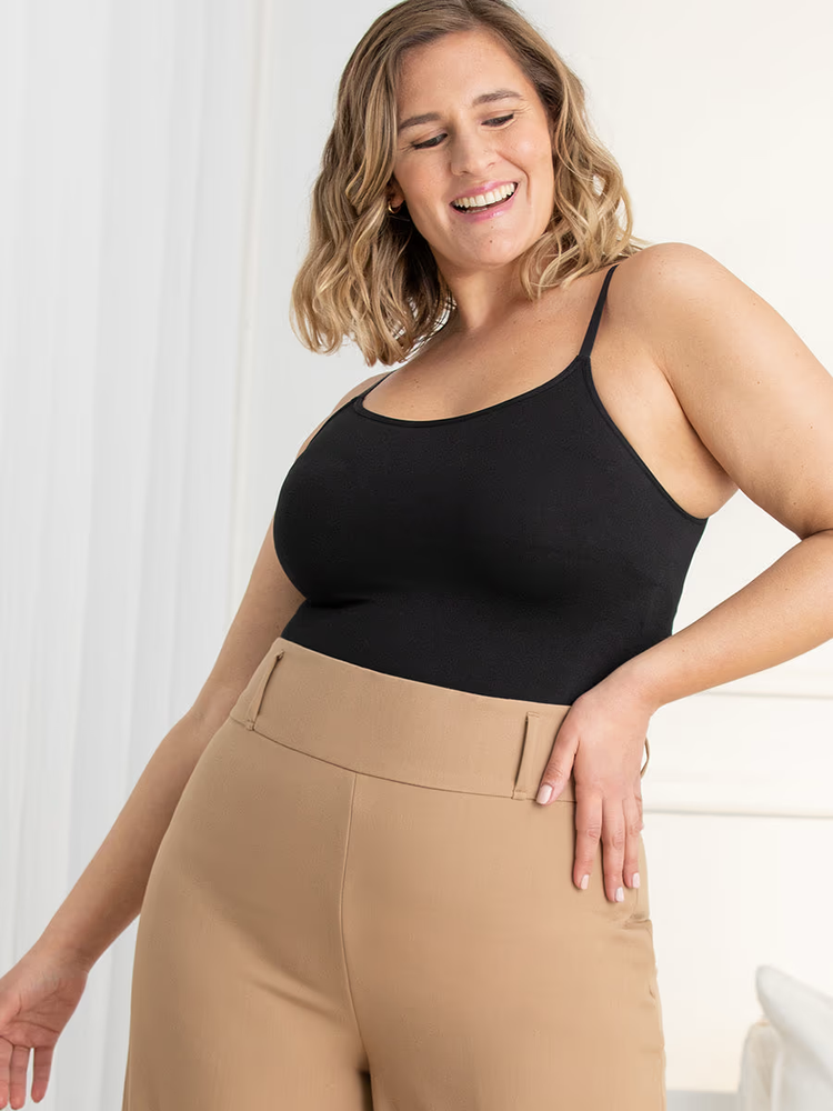 Shapermint Essentials All Day Every Day Scoop Neck Cami Top Womens 2XL Black