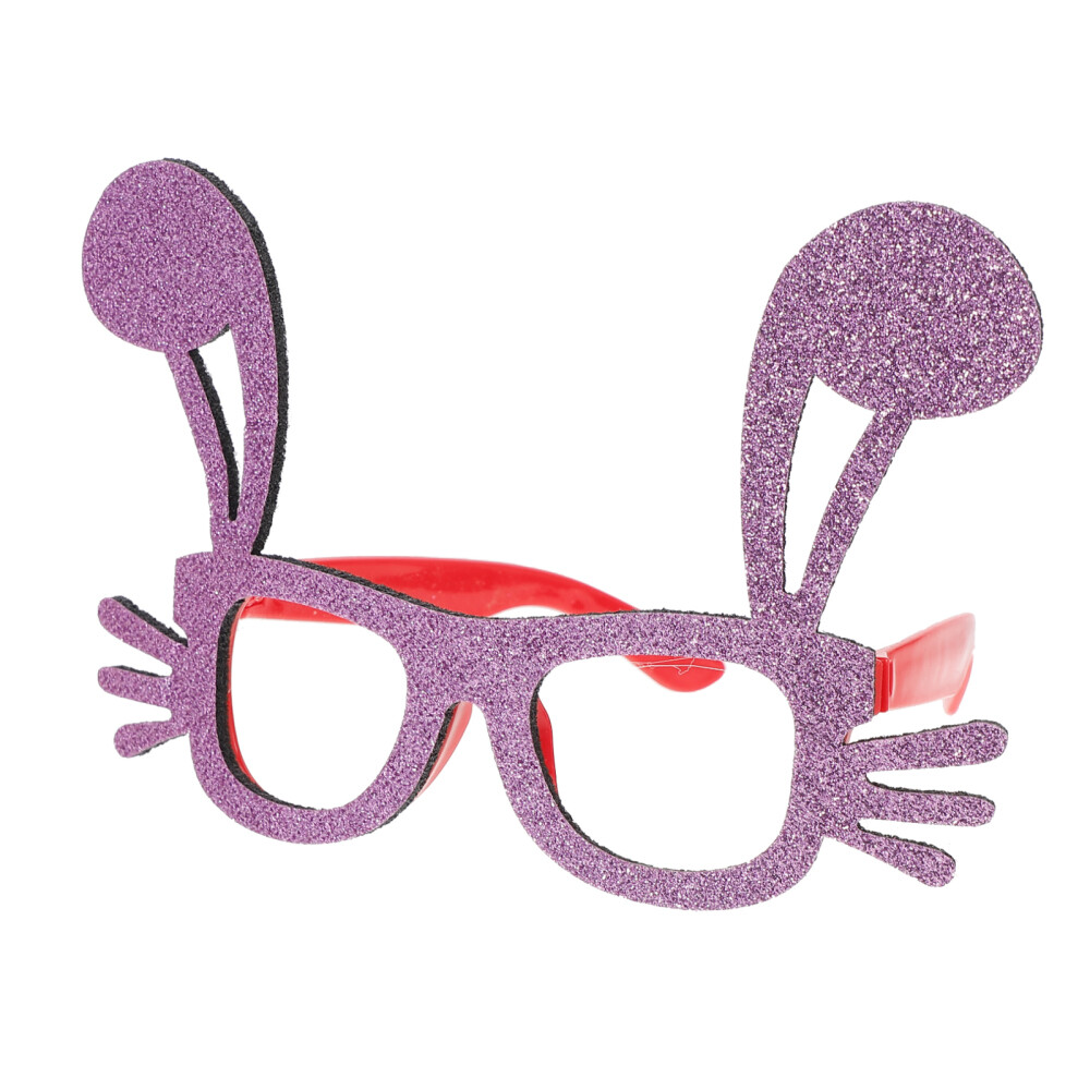 Easter Purple Rabbit Ear Glitter Kids Sun Glasses Non-Woven Child
