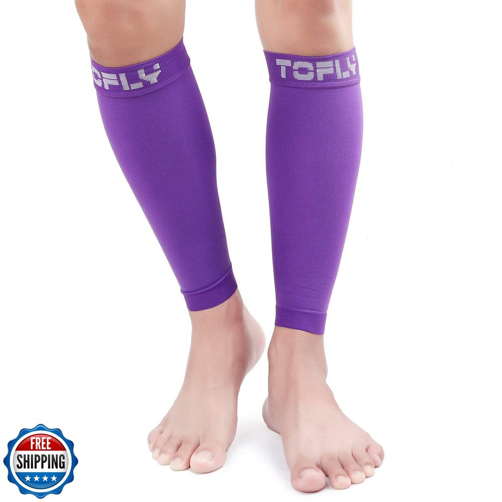 TOFLY Calf Compression Sleeves for Men Women - 1 Pair Footless Support for Circulation Recovery